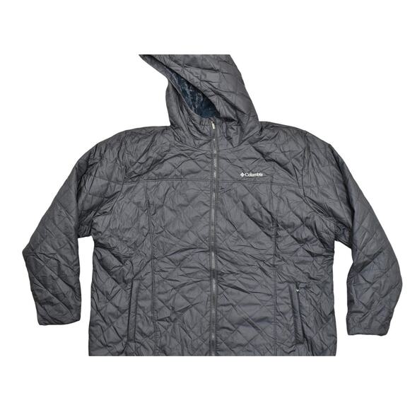 Columbia Women's Black Polyester Jacket Size 2X Quilted Fleece Lined Insulated - Picture 1 of 11